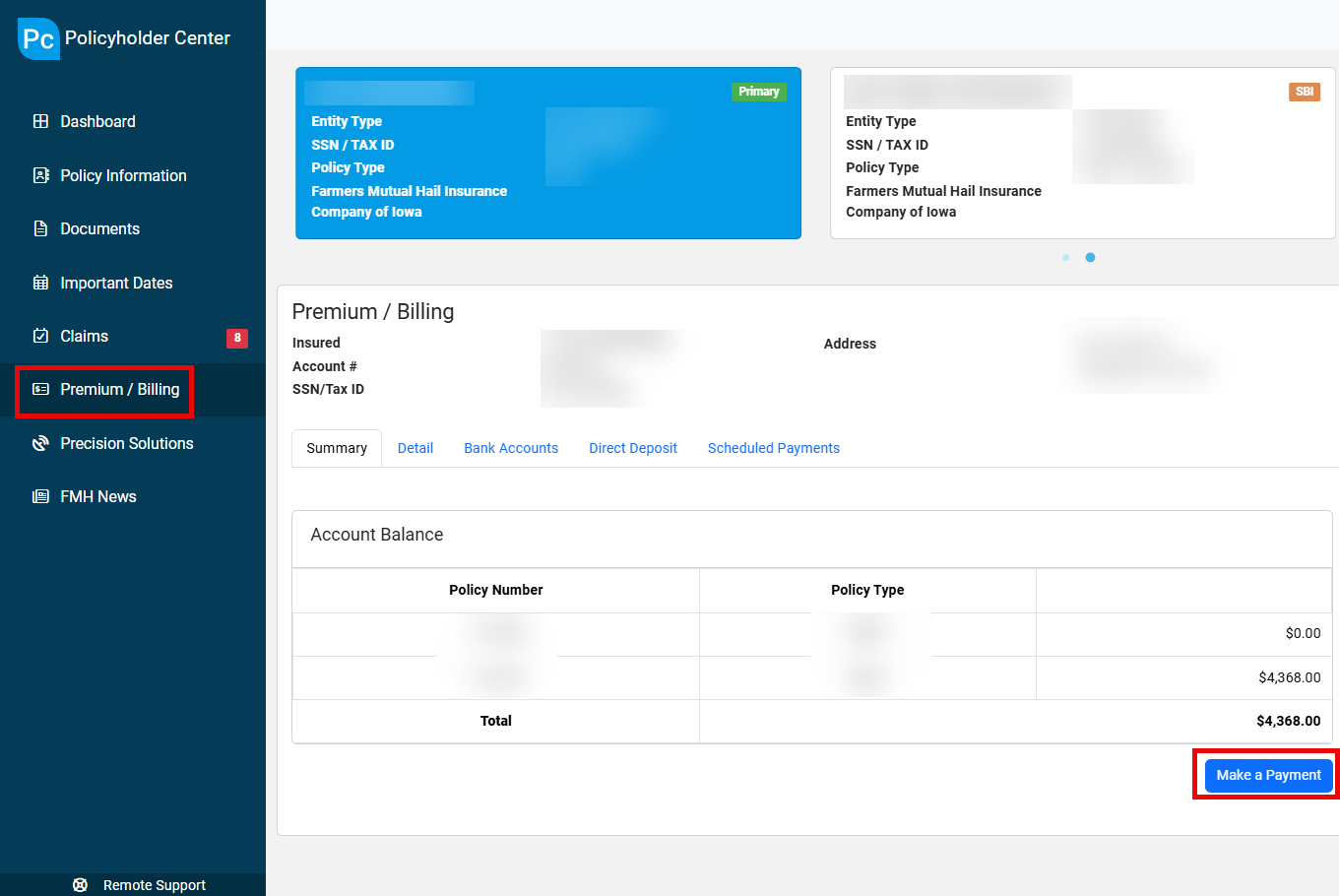 make a payment with balance